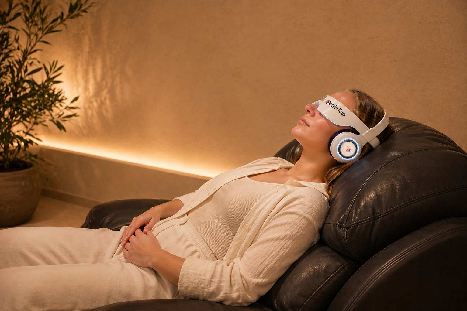 Brain Tap - BrainTap Therapy is a cutting-edge neuro-optimization technology designed to enhance mental clarity, reduce stress, and improve overall brain performance. Using a combination of guided audio, light stimulation, and binaural beats, BrainTap helps guide your brain into optimal states of relaxation, focus, and recovery.  This non-invasive therapy supports better sleep, emotional balance, and cognitive function—making it ideal for those looking to elevate both mental wellness and peak performance.