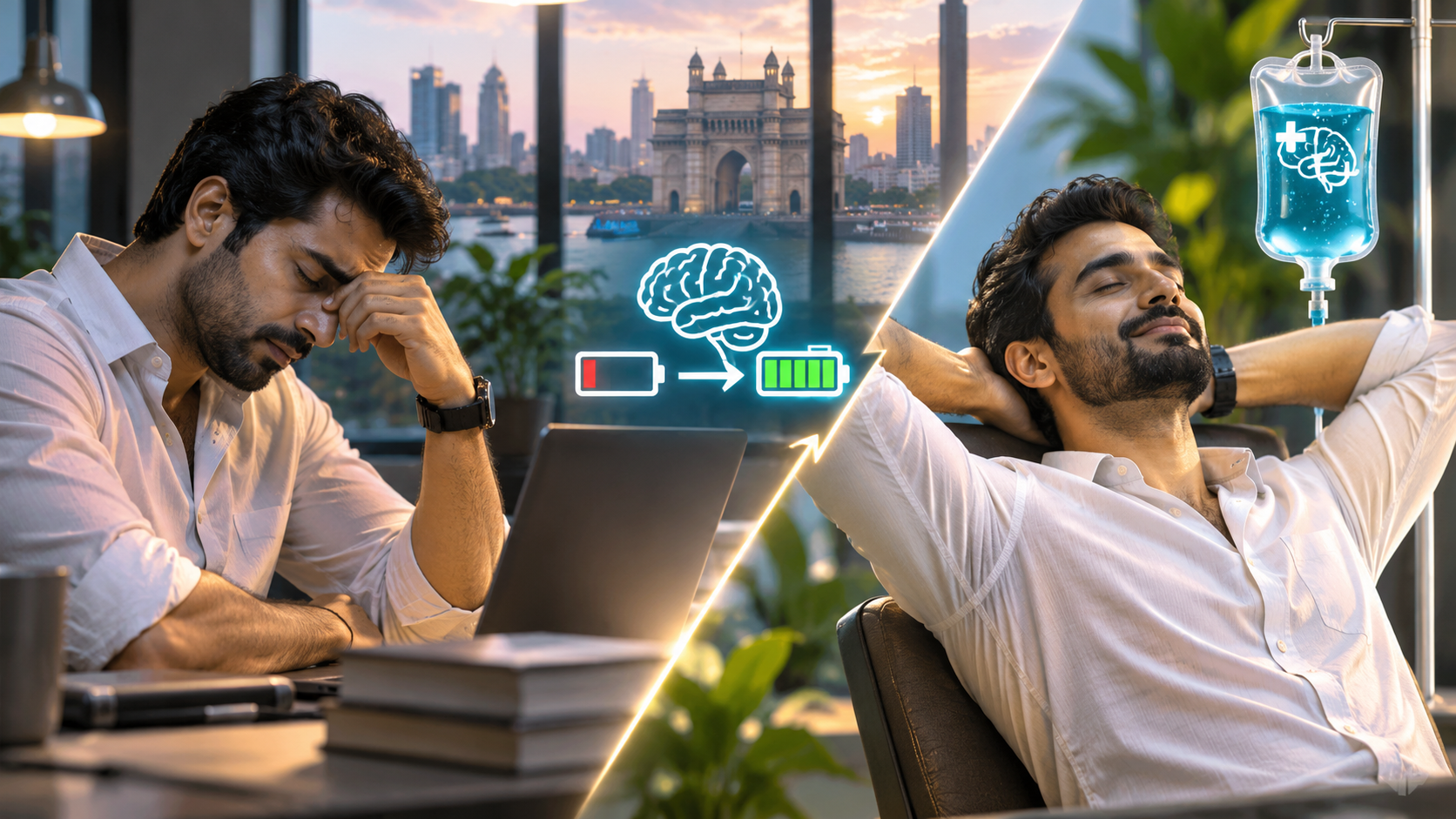 Beating Corporate Burnout  in Mumbai: Can Brain Refuel  IV Therapy Support Mental  Clarity?